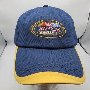 NASCAR Busch Series Strapback Hat Cap Adult Blue Yellow Lightweight Casual